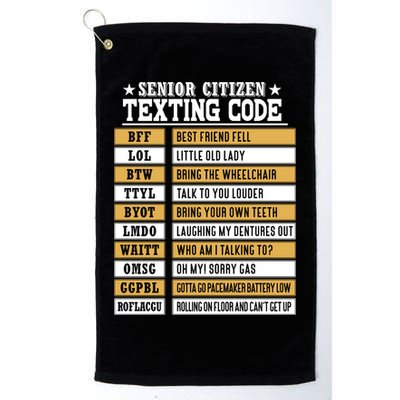 Senior Citizen Texting Code Funny Old People Gift Golf Towel