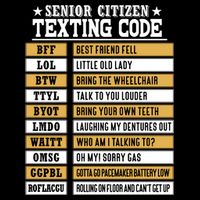 Senior Citizen Texting Code Funny Old People Gift Cropped Pullover Crew