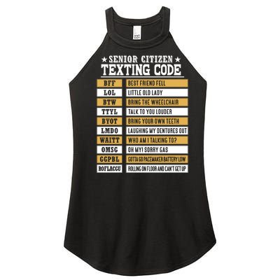 Senior Citizen Texting Code Funny Old People Gift Women’s Perfect Tri Rocker Tank