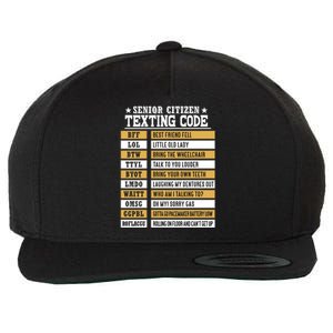 Senior Citizen Texting Code Funny Old People Gift Wool Snapback Cap