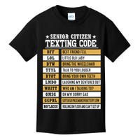 Senior Citizen Texting Code Funny Old People Gift Kids T-Shirt