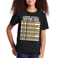 Senior Citizen Texting Code Funny Old People Gift Kids T-Shirt