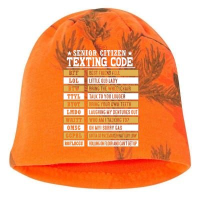 Senior Citizen Texting Code Funny Old People Gift Kati - Camo Knit Beanie