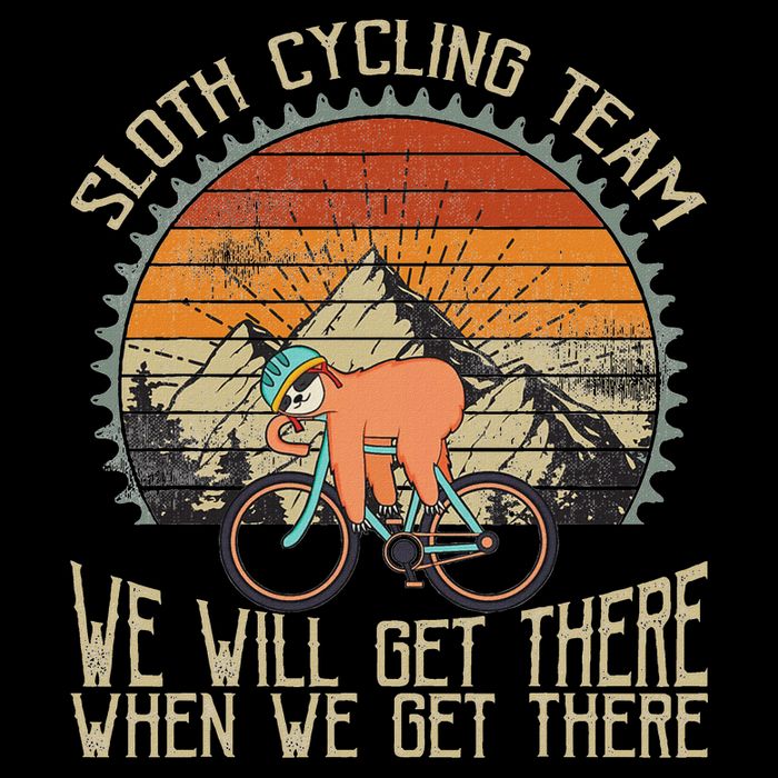 Sloth Cycling Team We Well Get There When We Get There 7-Panel Snapback Hat