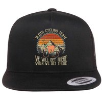 Sloth Cycling Team We Well Get There When We Get There Flat Bill Trucker Hat
