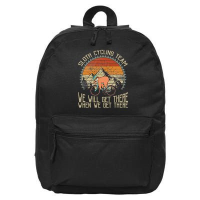 Sloth Cycling Team We Well Get There When We Get There 16 in Basic Backpack