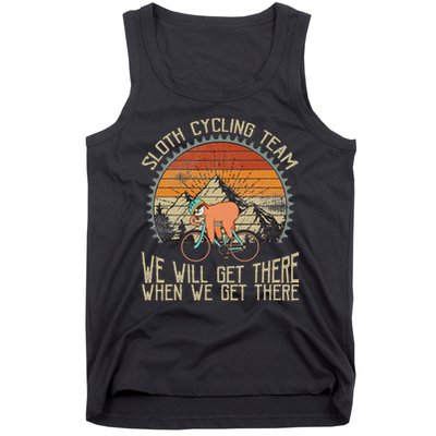 Sloth Cycling Team We Well Get There When We Get There Tank Top