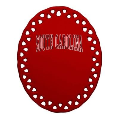 South Carolina Throwback Design Classic Ceramic Oval Ornament