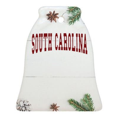 South Carolina Throwback Design Classic Ceramic Bell Ornament