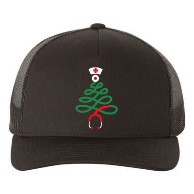 Stethoscope Christmas Tree Nursing Funny Nurse Rn Lpn Squad Yupoong Adult 5-Panel Trucker Hat