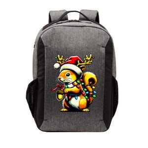 Squirrel Christmas Tree Lights Reindeer Santa Hat Xmas  Vector Backpack