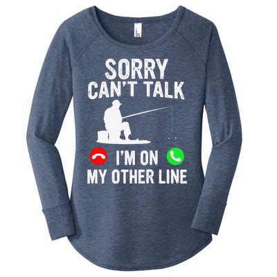 Sorry Can't Talk I'm On My Other Line Vintage Fishing Women's Perfect Tri Tunic Long Sleeve Shirt