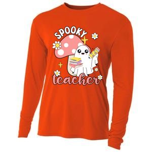 Spooky Cute Teacher Halloween Ghost Cute Gift Cooling Performance Long Sleeve Crew