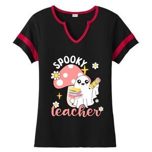 Spooky Cute Teacher Halloween Ghost Cute Gift Ladies Halftime Notch Neck Tee