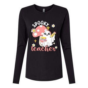 Spooky Cute Teacher Halloween Ghost Cute Gift Womens Cotton Relaxed Long Sleeve T-Shirt