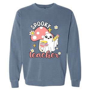 Spooky Cute Teacher Halloween Ghost Cute Gift Garment-Dyed Sweatshirt