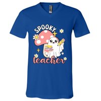 Spooky Cute Teacher Halloween Ghost Cute Gift V-Neck T-Shirt