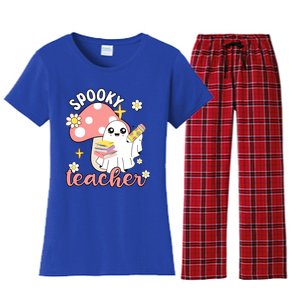 Spooky Cute Teacher Halloween Ghost Cute Gift Women's Flannel Pajama Set