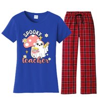 Spooky Cute Teacher Halloween Ghost Cute Gift Women's Flannel Pajama Set