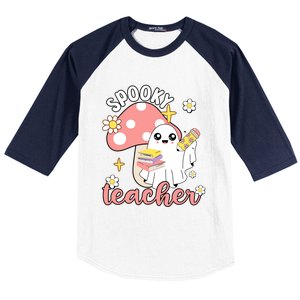 Spooky Cute Teacher Halloween Ghost Cute Gift Baseball Sleeve Shirt