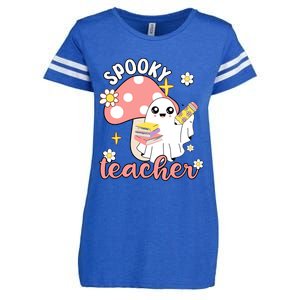 Spooky Cute Teacher Halloween Ghost Cute Gift Enza Ladies Jersey Football T-Shirt