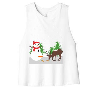 Snow Carrot Tail Ugly Christmas Sweater Fun Humorous Gift Cool Gift Women's Racerback Cropped Tank