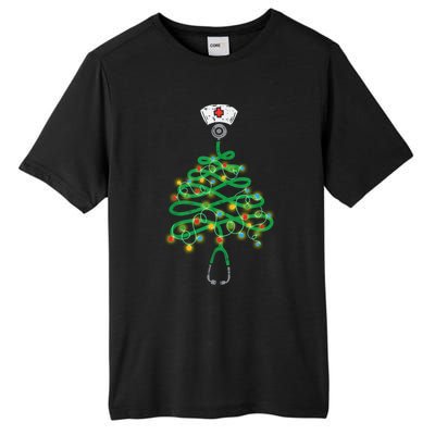 Stethoscope Christmas Tree Nurse Santas Favorite Nurse Elf Meaningful Gift Tall Fusion ChromaSoft Performance T-Shirt