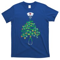 Stethoscope Christmas Tree Nurse Santas Favorite Nurse Elf Meaningful Gift T-Shirt