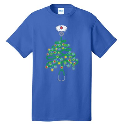 Stethoscope Christmas Tree Nurse Santas Favorite Nurse Elf Meaningful Gift Tall T-Shirt