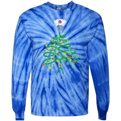 Stethoscope Christmas Tree Nurse Santas Favorite Nurse Elf Meaningful Gift Tie-Dye Long Sleeve Shirt