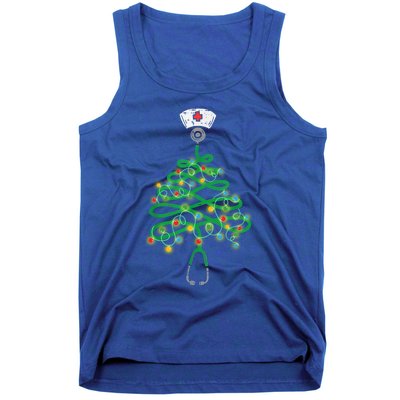 Stethoscope Christmas Tree Nurse Santas Favorite Nurse Elf Meaningful Gift Tank Top