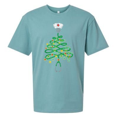 Stethoscope Christmas Tree Nurse Santas Favorite Nurse Elf Meaningful Gift Sueded Cloud Jersey T-Shirt