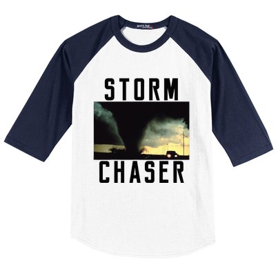 Storm Chaser Tornado Picture Weather Meteorologist Baseball Sleeve Shirt