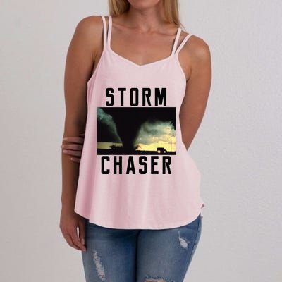 Storm Chaser Tornado Picture Weather Meteorologist Women's Strappy Tank