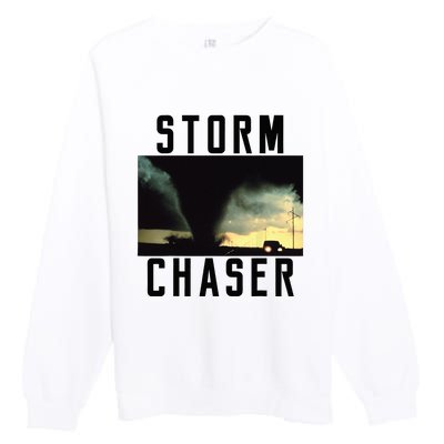 Storm Chaser Tornado Picture Weather Meteorologist Premium Crewneck Sweatshirt