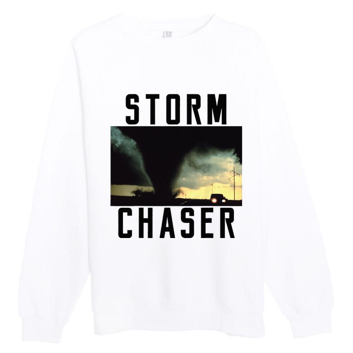 Storm Chaser Tornado Picture Weather Meteorologist Premium Crewneck Sweatshirt