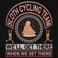 Sloth Cycling Team We'll Get There When We Get There Ladies PosiCharge Tri-Blend Wicking Tank