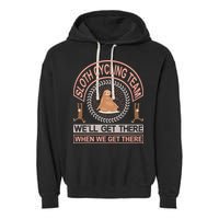 Sloth Cycling Team We'll Get There When We Get There Garment-Dyed Fleece Hoodie
