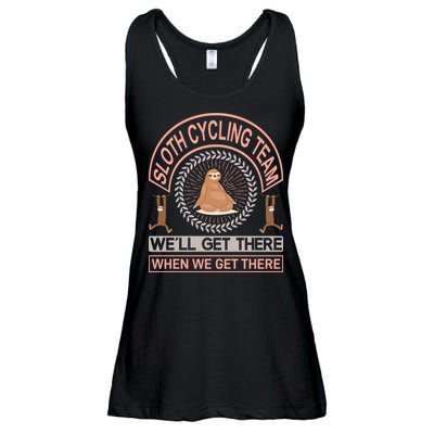 Sloth Cycling Team We'll Get There When We Get There Ladies Essential Flowy Tank