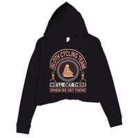Sloth Cycling Team We'll Get There When We Get There Crop Fleece Hoodie