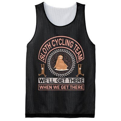 Sloth Cycling Team We'll Get There When We Get There Mesh Reversible Basketball Jersey Tank