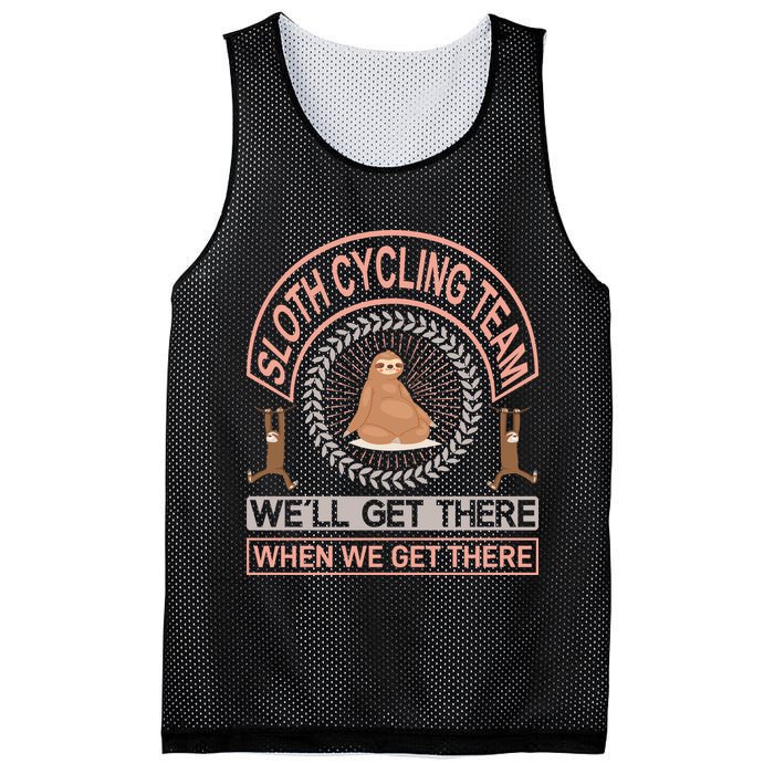 Sloth Cycling Team We'll Get There When We Get There Mesh Reversible Basketball Jersey Tank