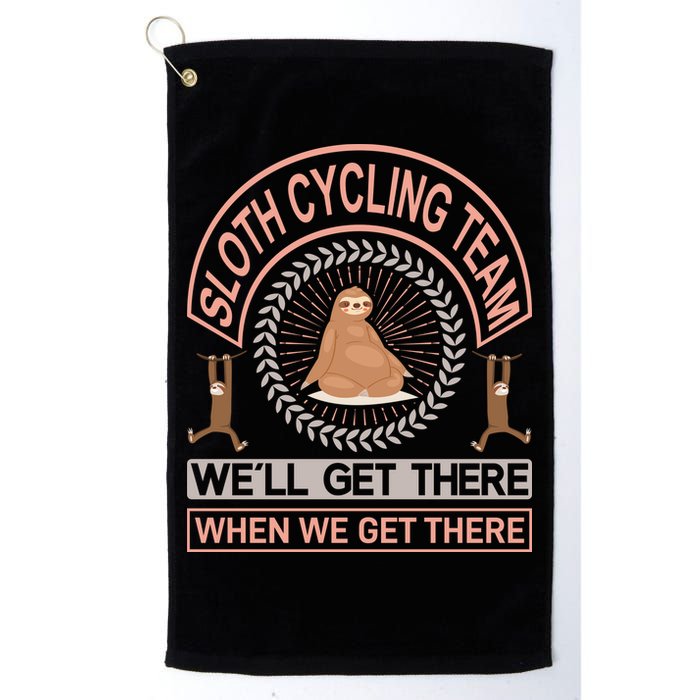 Sloth Cycling Team We'll Get There When We Get There Golf Towel