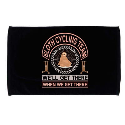 Sloth Cycling Team We'll Get There When We Get There Microfiber Hand Towel