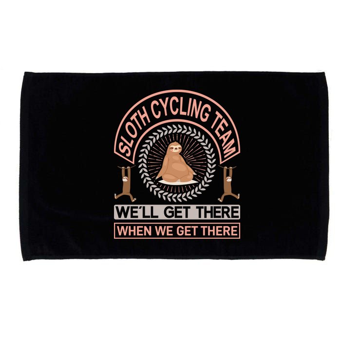Sloth Cycling Team We'll Get There When We Get There Microfiber Hand Towel