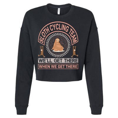 Sloth Cycling Team We'll Get There When We Get There Cropped Pullover Crew
