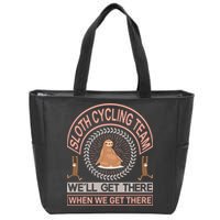 Sloth Cycling Team We'll Get There When We Get There Zip Tote Bag