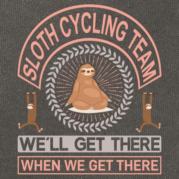 Sloth Cycling Team We'll Get There When We Get There Cotton Canvas Backpack