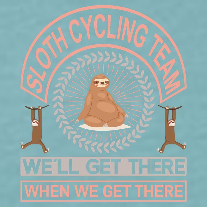 Sloth Cycling Team We'll Get There When We Get There Sueded Cloud Jersey T-Shirt