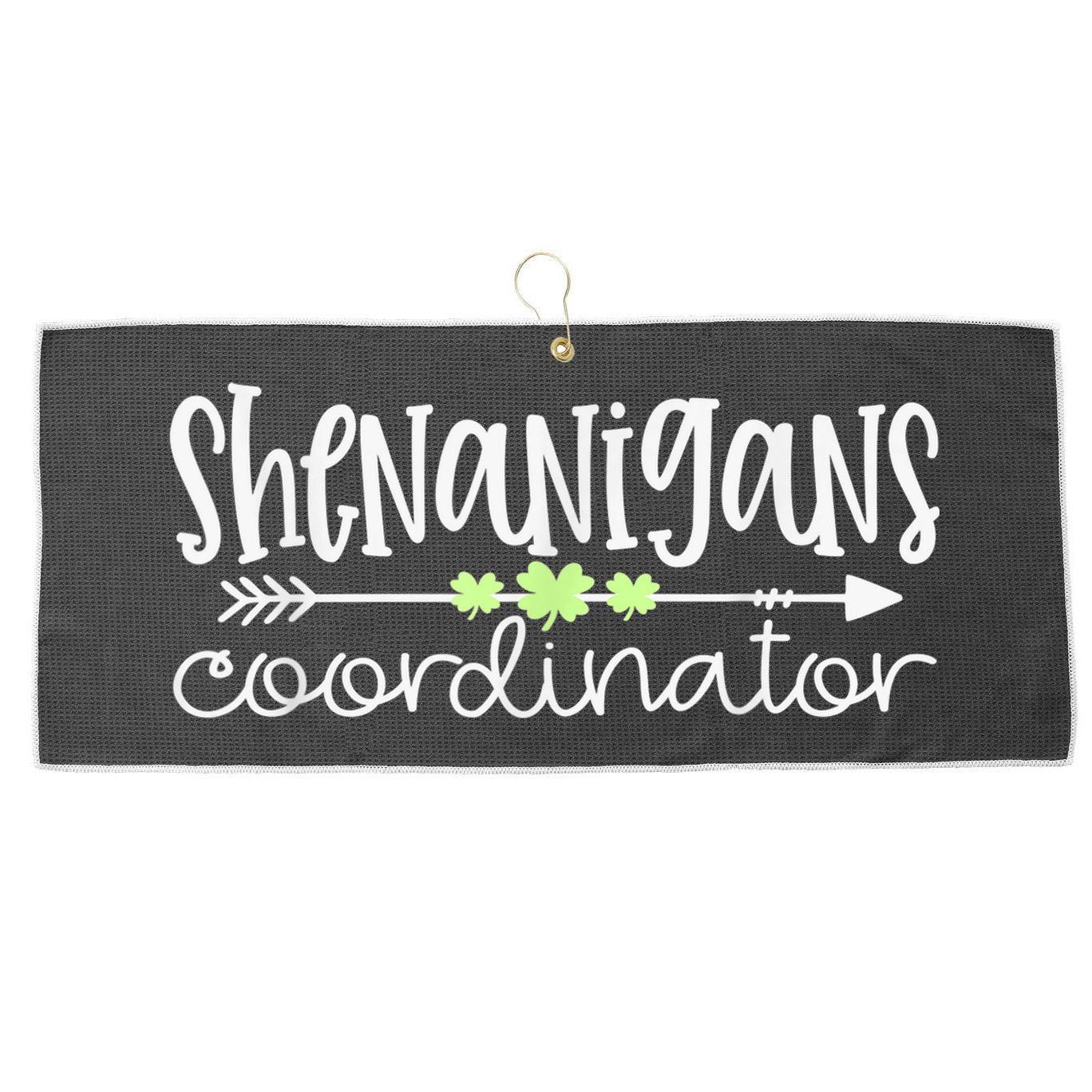 Shenanigans Coordinator Teacher St Patricks Day Shenanigans Large Microfiber Waffle Golf Towel
